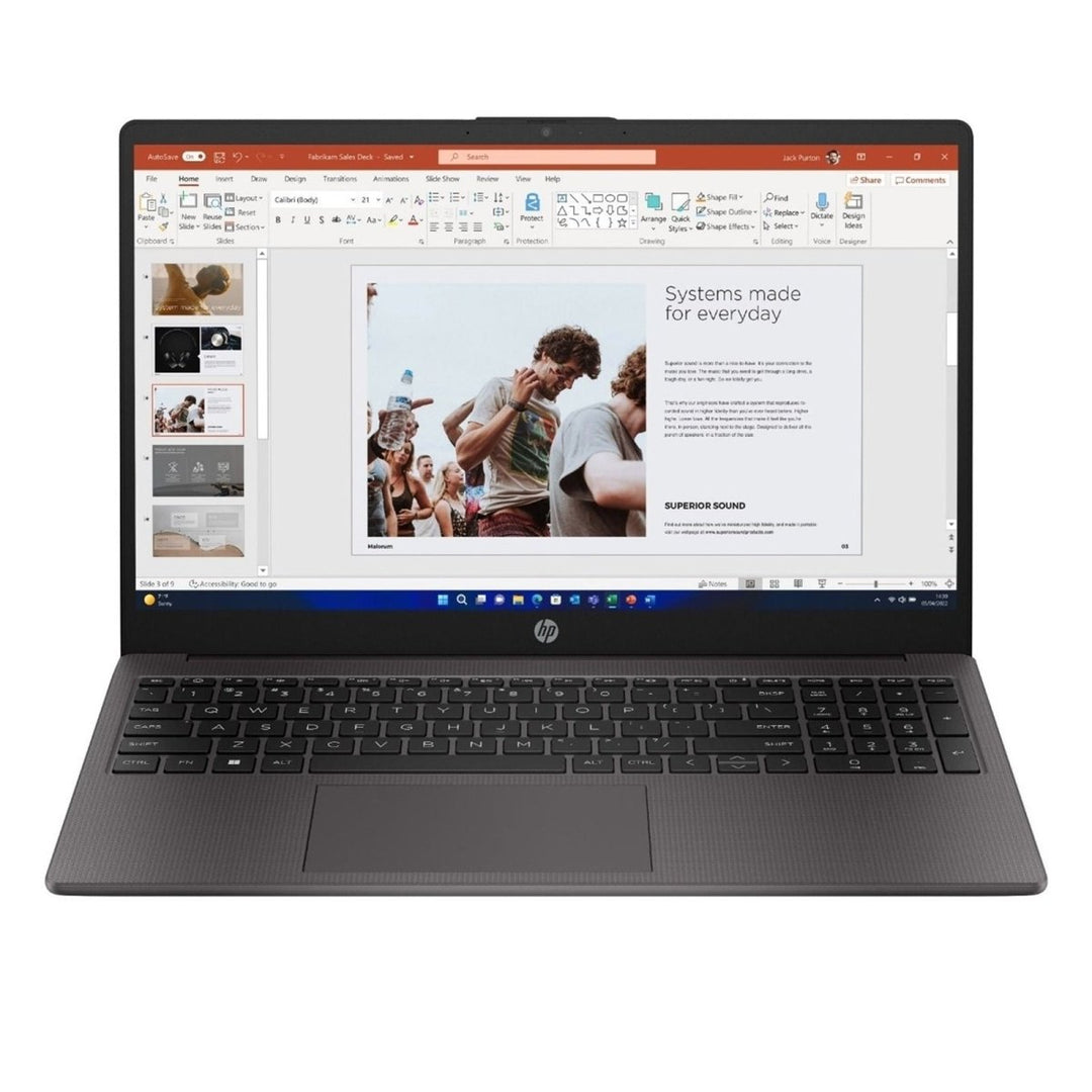HP 255 G10 AA1D6ESABU Laptop, 15.6 Inch Full HD IPS Screen, AMD Ryzen 7 7730U Processor, 16GB RAM, 512GB SSD, AMD Radeon Graphics, Windows 11 Pro