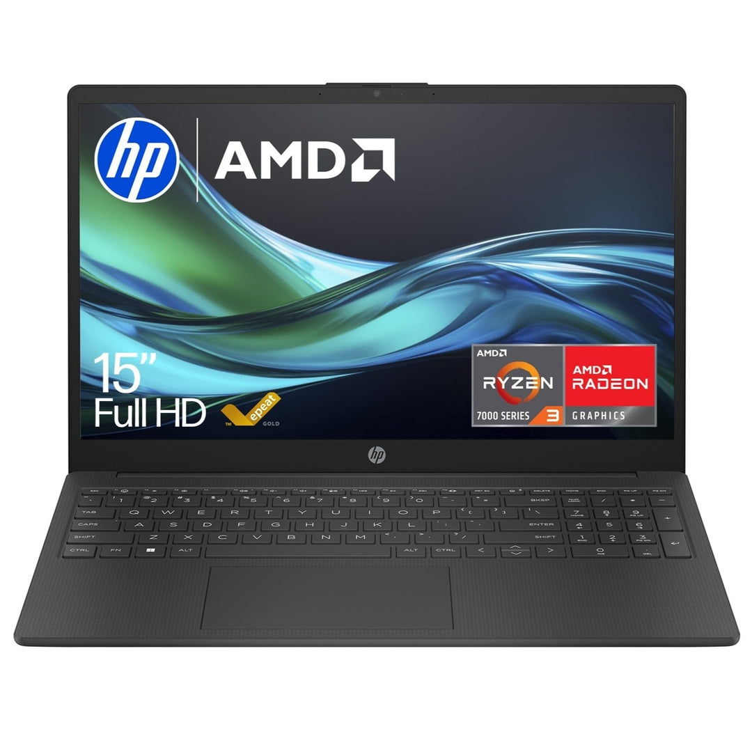 HP 15-fc0045sa Laptop, 15.6 Inch Full HD 1080p Screen, AMD Ryzen 3 7320U, 8GB RAM, 256GB SSD, AMD Radeon Graphics, Windows 11 Home