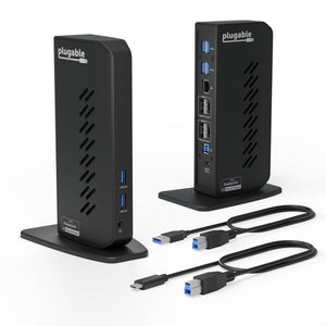 Plugable UD - 6950Z Universal Dual Monitor 4K USB - A/USB - C DisplayLink Certified Docking Station